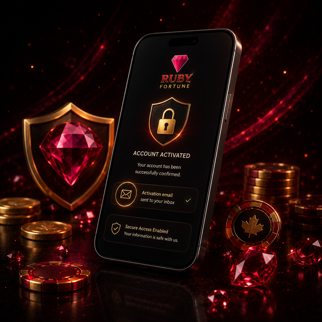 Ruby Fortune secure account access visual
